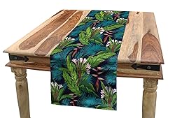 Ambesonne Leaf Table Runner, Tropical Jungle Palm