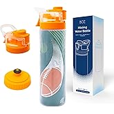 BOZ Pro 22 oz (650ml) Football-Themed Misting Bottle | Leak-Proof Sports Hydration Solution with Spray Mist for Active Kids