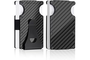 MONOCARBON Minimalist-Wallet, Real-Carbon-Fiber-Wallet-RFID-Blocking, Slim Credit Card Holder Wallet, Front Pocket Money Clip for Men EDC. (Carbon Fiber)