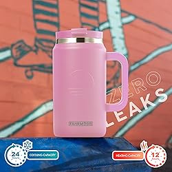 FAHRMOSIS 50 Oz Tumbler with Handle and Straw Large