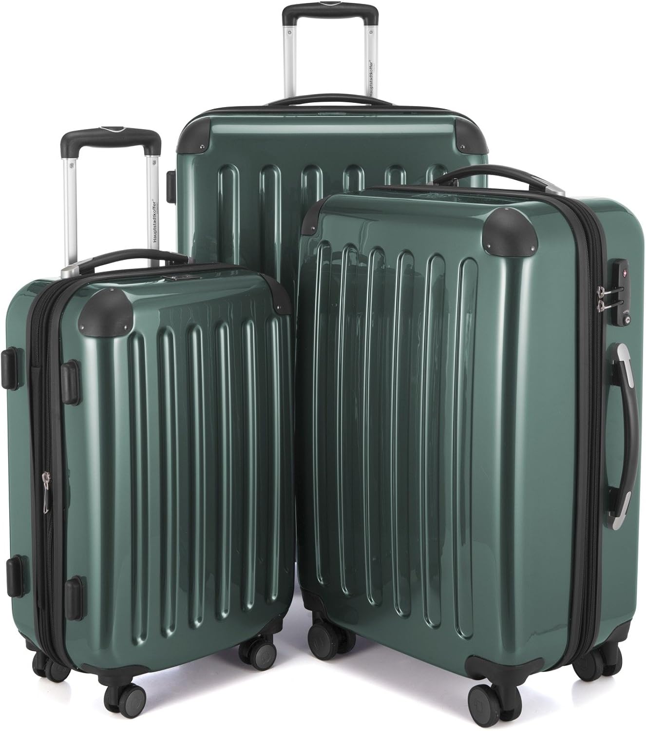 Hauptstadtkoffer, Alex, Set of 3 suitcases, Travel suitcases, Trolley, Rigid Luggage, Travel Set, TSA, 4 Double Wheels (S