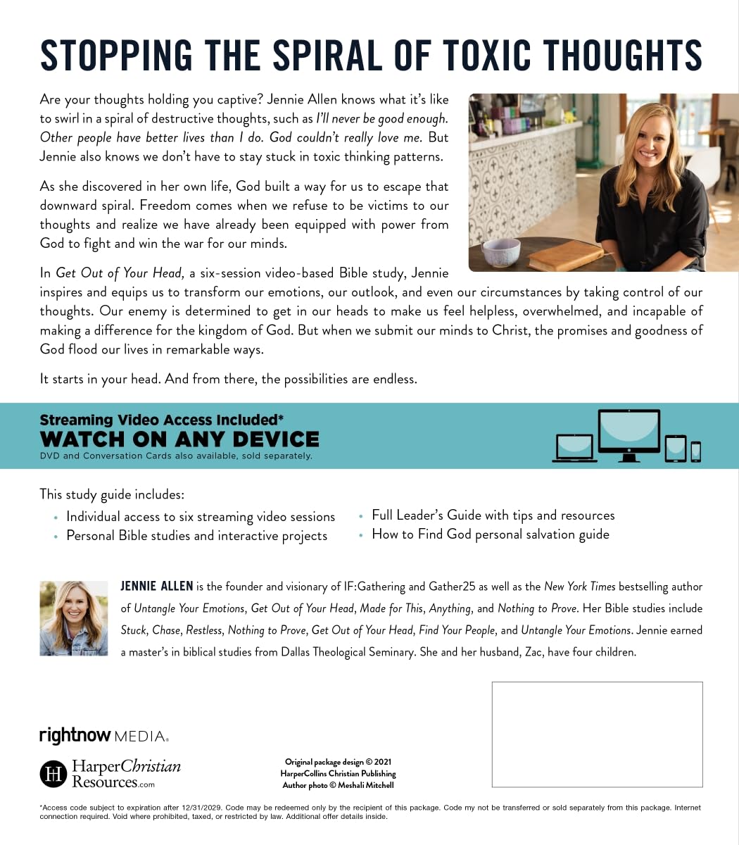 Get Out of Your Head Bible Study Guide plus Streaming Video, Updated Edition: Six-Session Bible Study in Philippians Get Out of Your Head Bible Study Guide plus Streaming Video, Updated Edition: Six-Session Bible Study in Philippians Paperback Audible Audiobook Kindle Audio CD