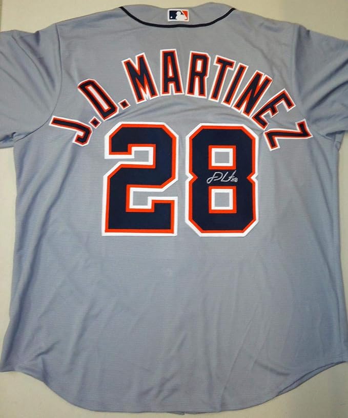 J.D. Martinez Autographed Jersey Road Autographed MLB Jerseys at