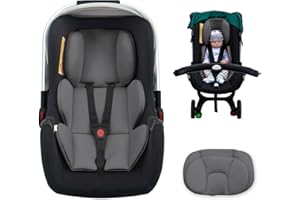 Kaseeous Thickened Carseat Head Support for Infant, Infant Car Seat Insert with Extra Headrest for Preemie to Newborn, Adjustable Baby Car Seat Cushion with Filled Natural Spong