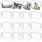 16 Pieces Clear Makeup Bags Bulk, TSA Approved Toiletry Bag for Travel, PVC Waterproof Cosmetic Pouches Clear Pouch with Zipper for Men and Women Carry-on Travel Essentials Cosmetic Bags (White-M)