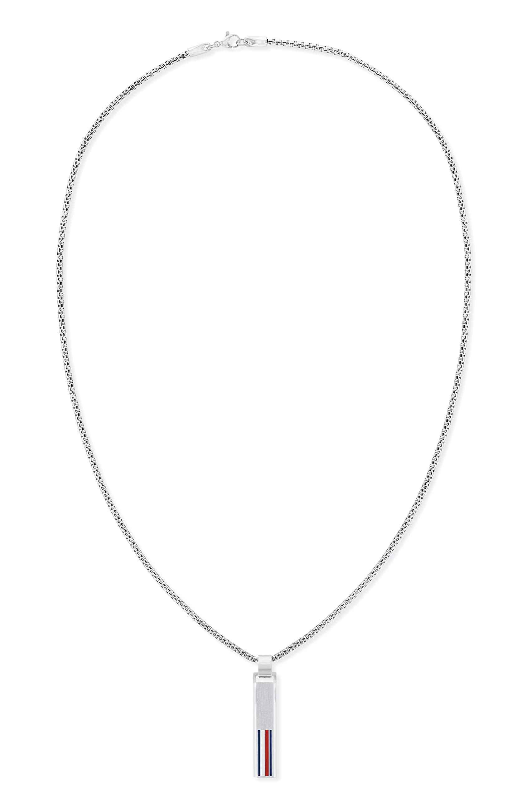 Tommy Hilfiger Jewelry Men's Pendant Necklace in Stainless Steel with an Engraved Plaque - 2790314
