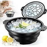 Face Bowl for Ice with Built-in Ice Tray – Collapsible Silicone Facial Ice Bath Bowl for Cold Plunge Therapy, Skin Tightening