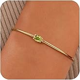 Fohufo Charm Bracelets for Women, 14K Gold Plated Birthstone Bracelets for Women Trendy, Dainty Bracelet No Tarnish Charm Jewelry, Friendship Birthday Bridesmaid Gifts, Christmas Birthday Gifts