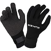 XUKER Water Gloves, 3mm & 5mm Neoprene Five Finger Warm Wetsuit Winter Gloves for Scuba Diving Snorkeling Surfing