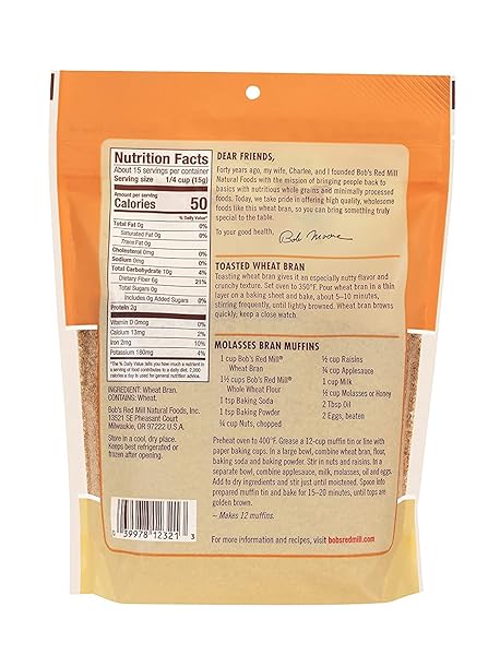 BOB’S RED MILL WHEAT BRAN, 8OZ (PACK OF 1) – NON GMO, VEGAN, KOSHER