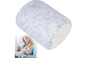 TEUOPIOE 1Pc Baby Nursing Arm Breastfeeding Pillow Soft Cotton Bottle Feeding Pillows for Newborn (Grey Leaflet)