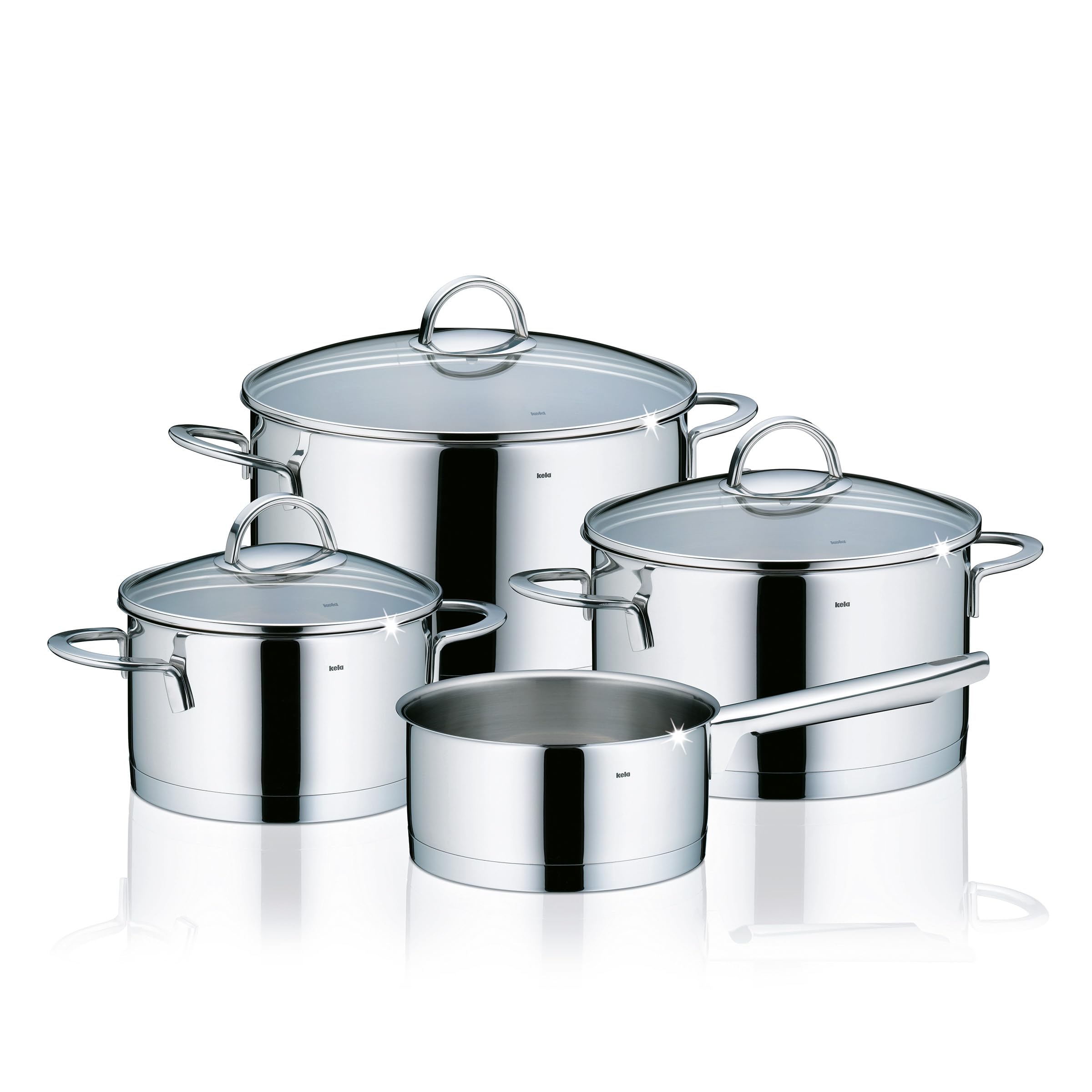 Kela 10969 Cailey Pot Set 4 Teilig Stainless Steel 18/10, Shiny