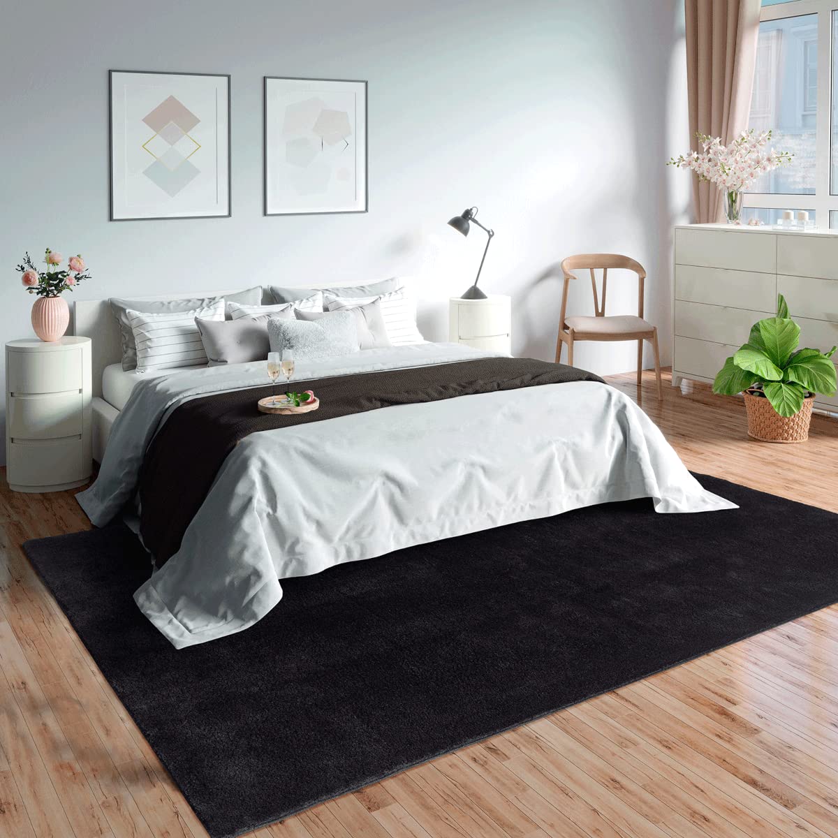 Mias Teppiche Olivia Living room/bedroom rug - washable - 60x110 cm, Black