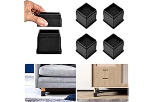 shouwuhho 4 Pack Furniture Risers 3 Inch, Adjustable Bed Risers Heavy Duty Lifts Height 1" 2" 3", Square Stackable Bed Risers for Desk Leg Table Couch Sofa Chair Bed Frame Legs Dorm, Black