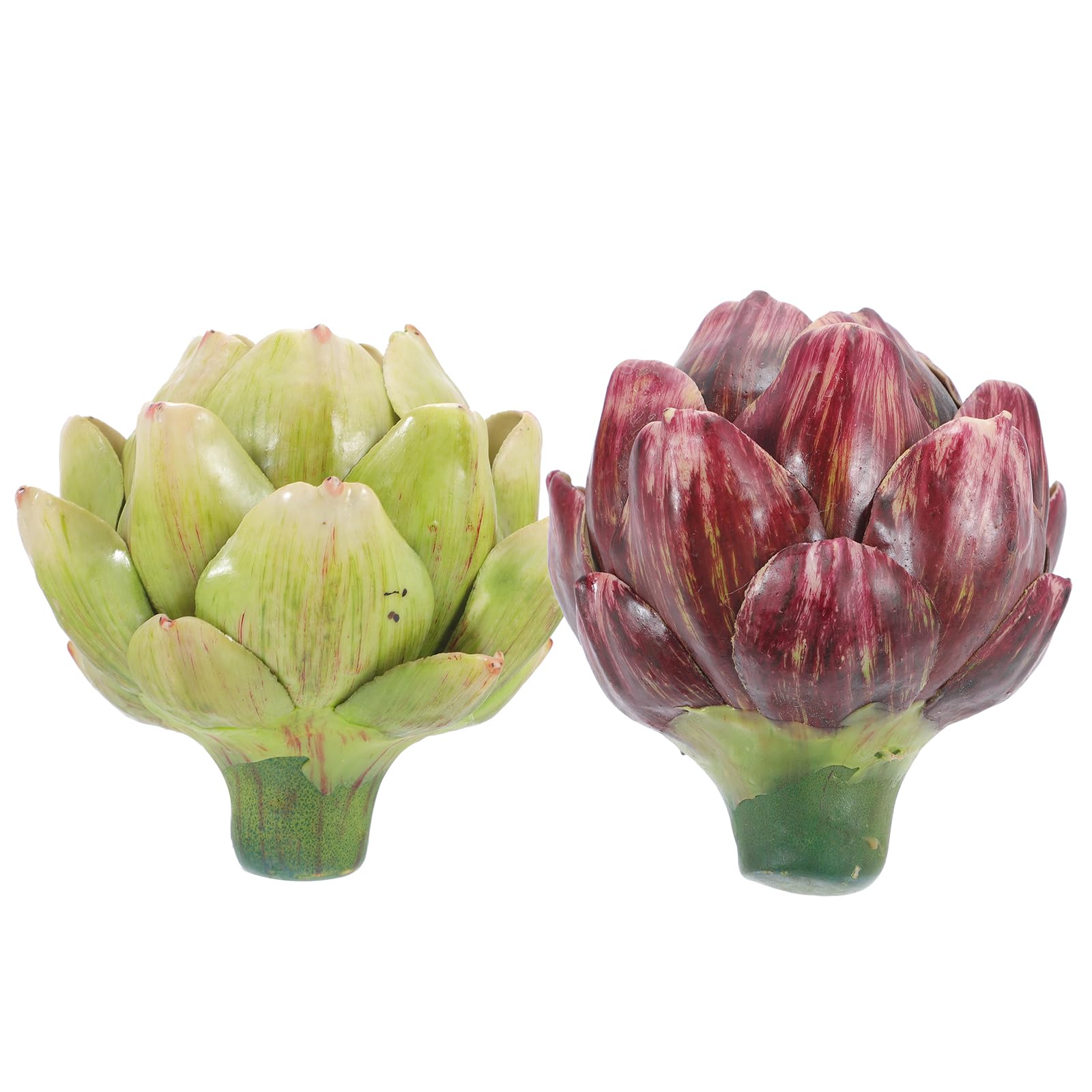 Gadpiparty Plastic Fruit 2pcs Artificial Artichokes Fake Artichokes Model Simulation Vegetables Artichoke Faux Fruits for Home Kitchen Desktop Decor, Green and Purple Home Decor