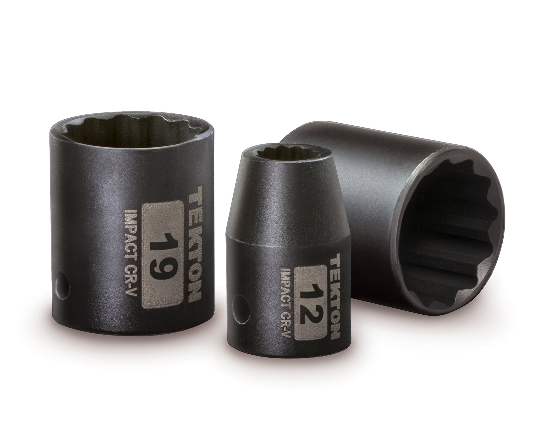 TEKTON 1/2Inch Drive Shallow Impact Socket Set, Metric, CrV, 12Point