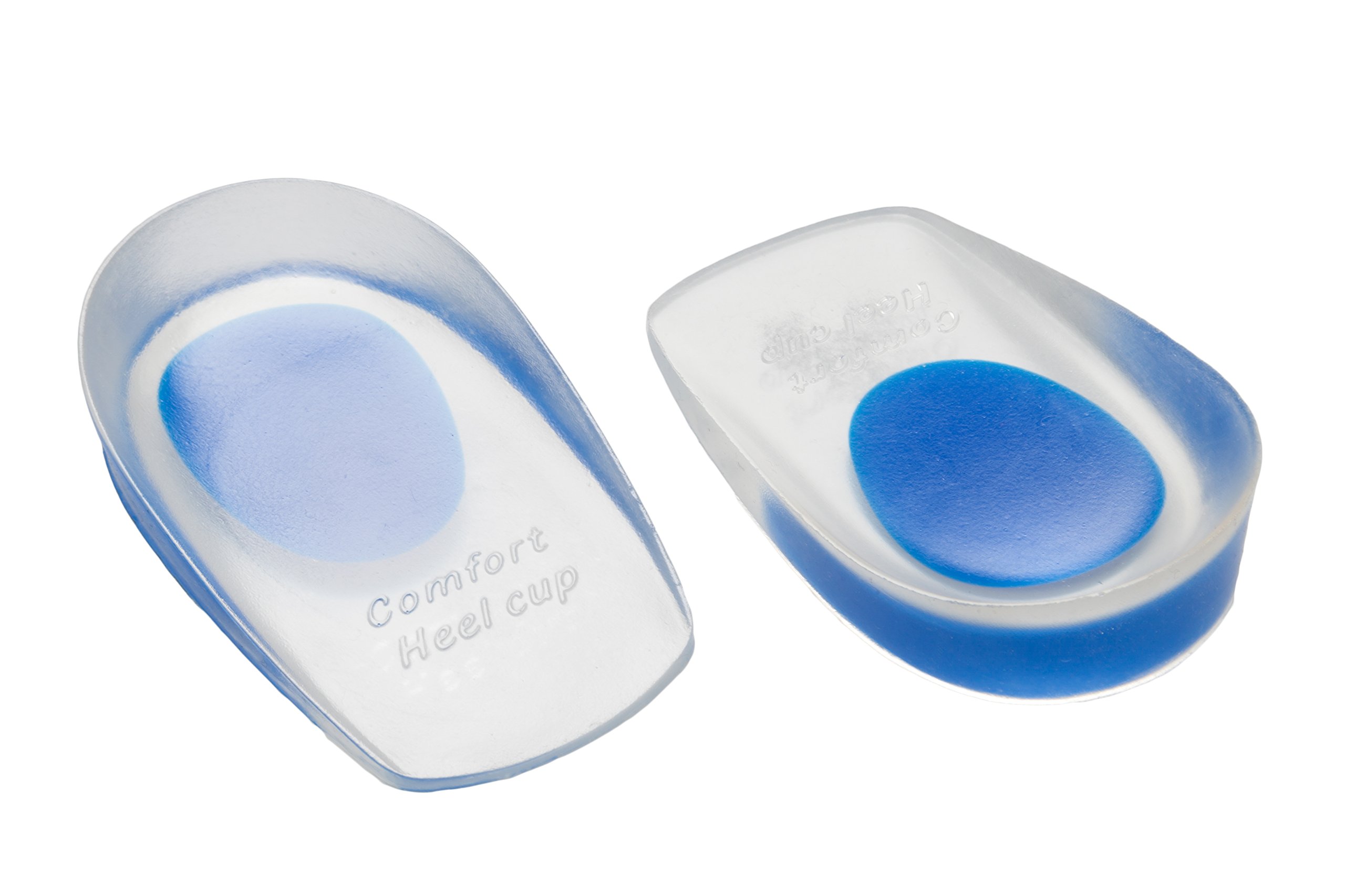 PRO 11 WELLBEING Clear Orthotic Gel Heel Cups for Treatment of Plantar Fasciitis (Blue, 7.5/12 UK)