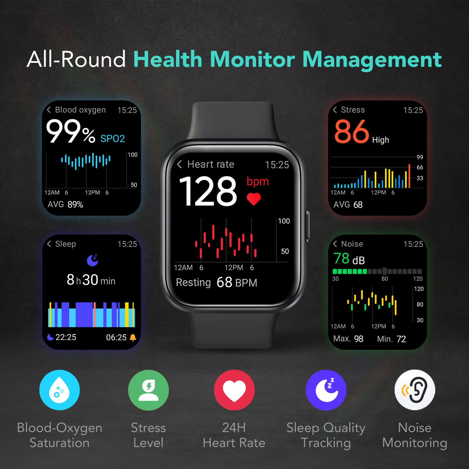 SKG Smart Watch for Men Women Android iPhone with Alexa Built-in & Bluetooth Call(Answer/Make Call) 1.69