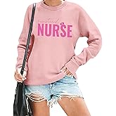 LIWYLU Registered Nurse Sweatshirt for Women School Nurse Life Pullover Nursing Student Tops Long Sleeve Tee