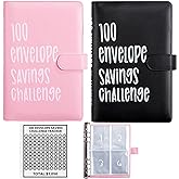 2PCS 100 Envelopes Money Saving Challenge, Envelopes Challenge Binder, Achieving Financial Goals with a Budget Binder and Cas