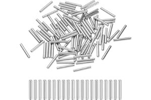 uxcell 100 Pcs 2mm x 15mm Dowel Pins Bearing Steel Cylindrical Dowel Pins Shelf Support Peg Pin Rod Fasten Elements Metal Shelf Pegs +/-0.02mm Diameter Tolerance, Silver Tone