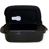 Tupperware CrystalWave Microwave Rectangle Container 4 Cups Black