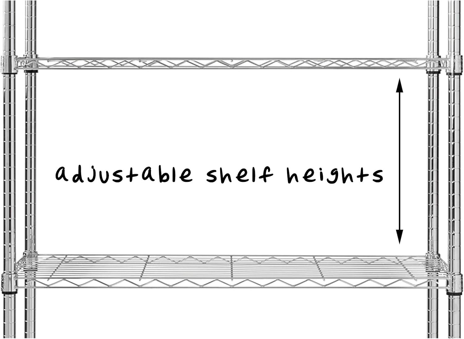 5-Tier Chrome Heavy-Duty Adjustable Shelving Unit with 200-lb Per Shelf Weight Capacity: Home & Kitchen