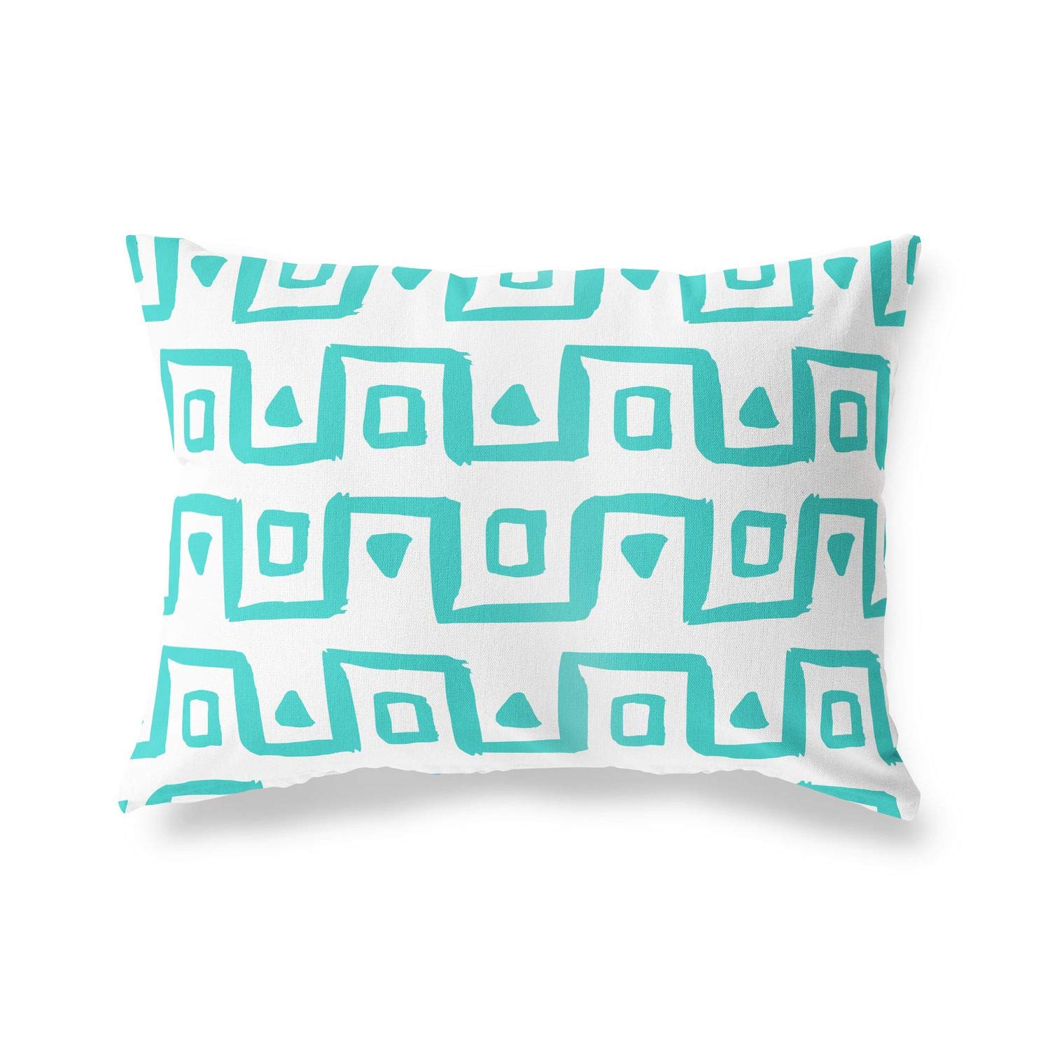 BonaMaison Decorative Cushion Cover, Turquoise-White Throw Pillow Covers, Home Decorative Pillowcases for Livingroom, Sofa, Bedroom, Size: 45X60 Cm - Designed and Manufactured in Turkey