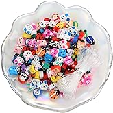 100pcs Animal Polymer Clay Spacer Beads for Women Jewelry Making DIY Bracelet Necklace Earrings Accessories (Animal)