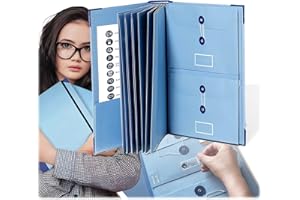 GENERIC Folio Folders with Pockets,2024 Folio Document Organizer,Important Document Organizer,Safeguard Your Important Documents with Our Binder Organizer,Perfect for in Case I Go Missing Binder-Blue