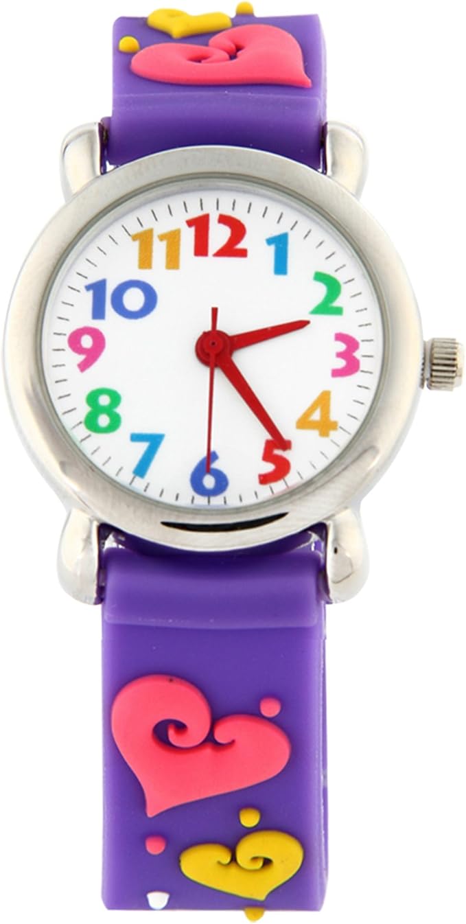 Niños analógicas relojes, las niñas Time Teacher Reloj para niños decir la hora impermeable