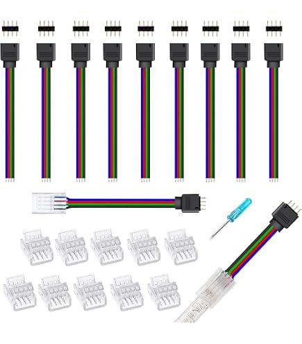 LITAELEK 20pcs 4 Pin LED Strip Connector Male to Male Adapter Plug for LITAELEK 20pcs 4 Pin LED Strip Connector Male to Male Adapter Plug for