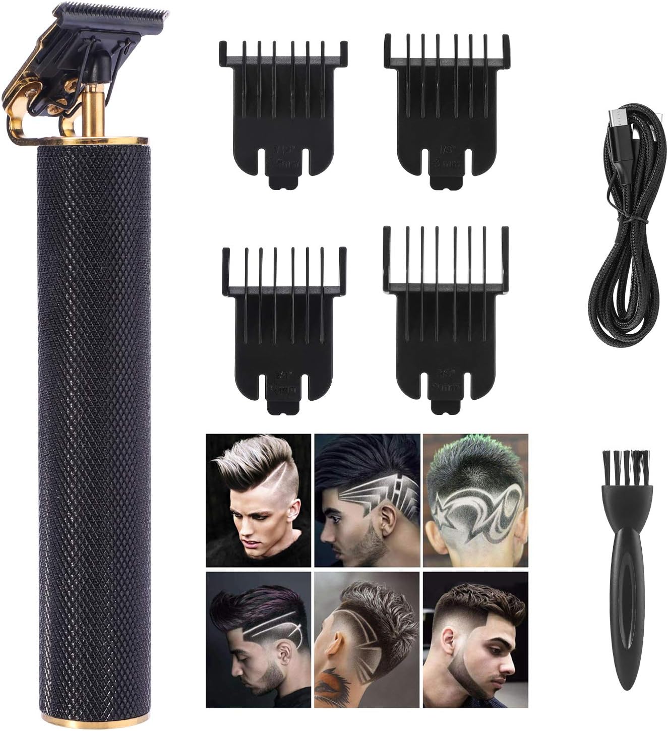 LIDIWEE Electric Pro Hair Clipper Barber Grooming Kit Rechargeable Cordless Close Cutting T-Blade Trimmer for Men Baldheaded Hair Clippers Zero Gapped Detail Beard Shaver Barbershop