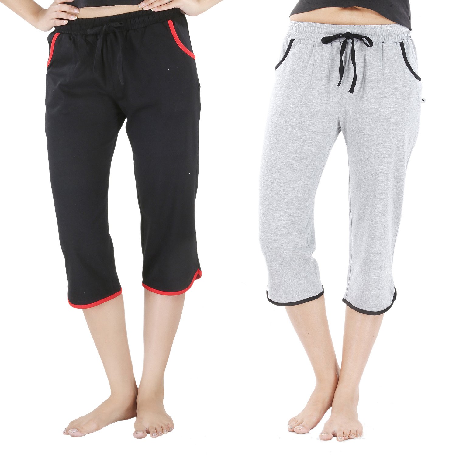 nite flite women's cotton capris - pack of 2