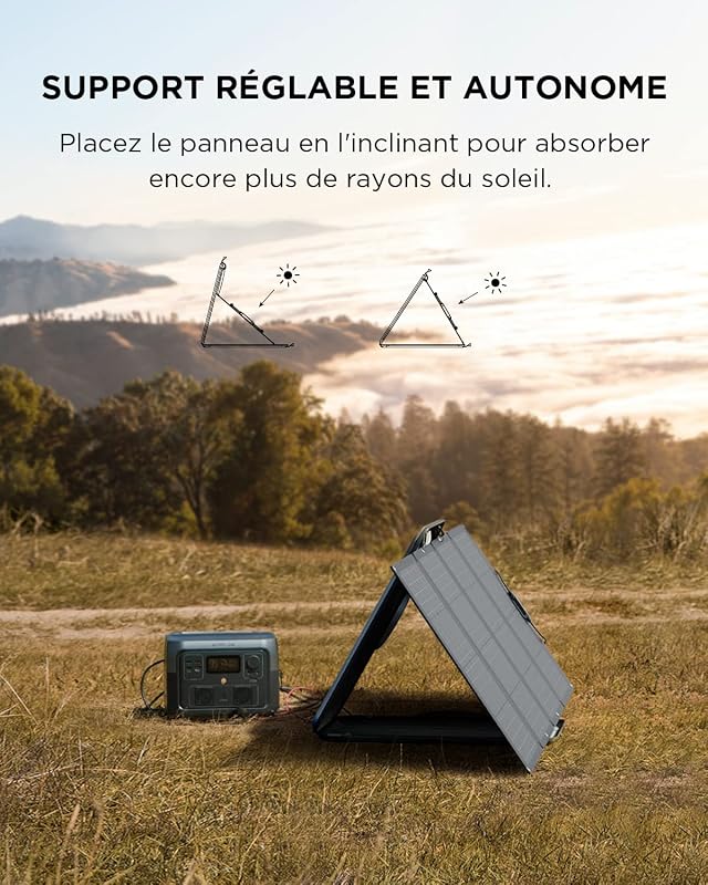 ECOFLOW Station électrique portable RIVER 2 MAX avec Panneau solaire 160W