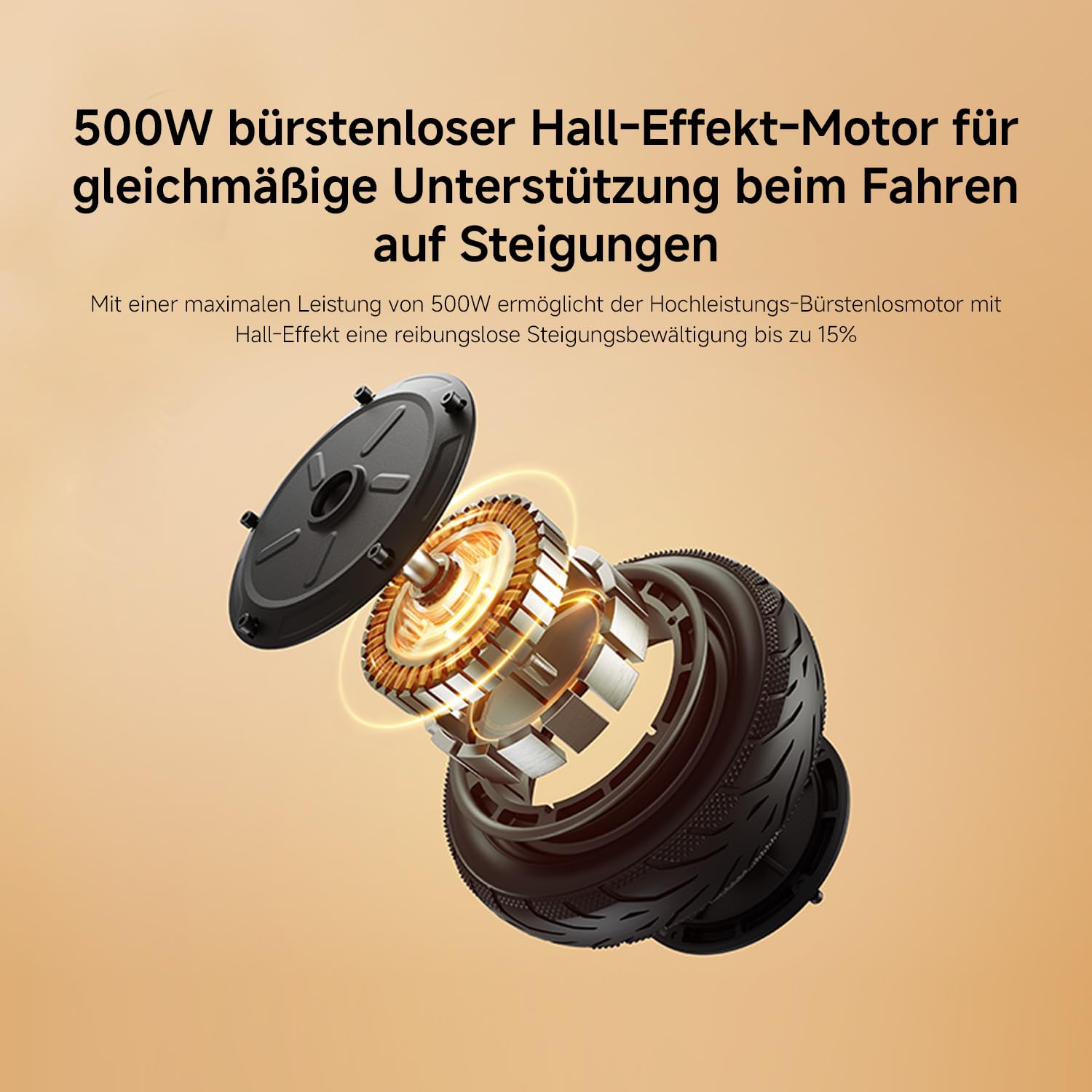 Xiaomi E-Scooter 6 Lite mit Deutscher Straßenzulassung, Dual-Federung vorn, 25 km Reichweite, 10"-Luftreifen, 500 W Spitzenleistung, Bremsen vorn Trommel & hinten E-ABS, faltbar, mit App Control 3