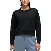 CRZ YOGA SoftAura Pullover Sweatshirt for Women - Crewneck Workout Casual Basic Fall Sweat Shirts
