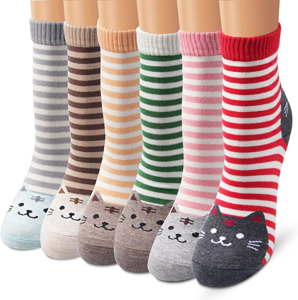 Produktbild Ambielly Socken Set: Tiersocken diverse Motive, Katzen, 6 Paar 80% Baumwolle Foto