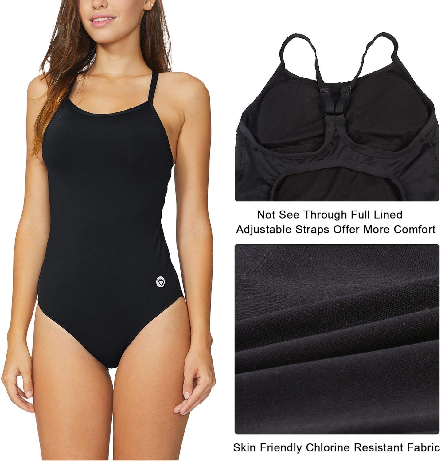 BALEAF Women's Athletic Training Adjustable Strap One Piece Swimsuit Swimwear Bathing Suit: Clothing