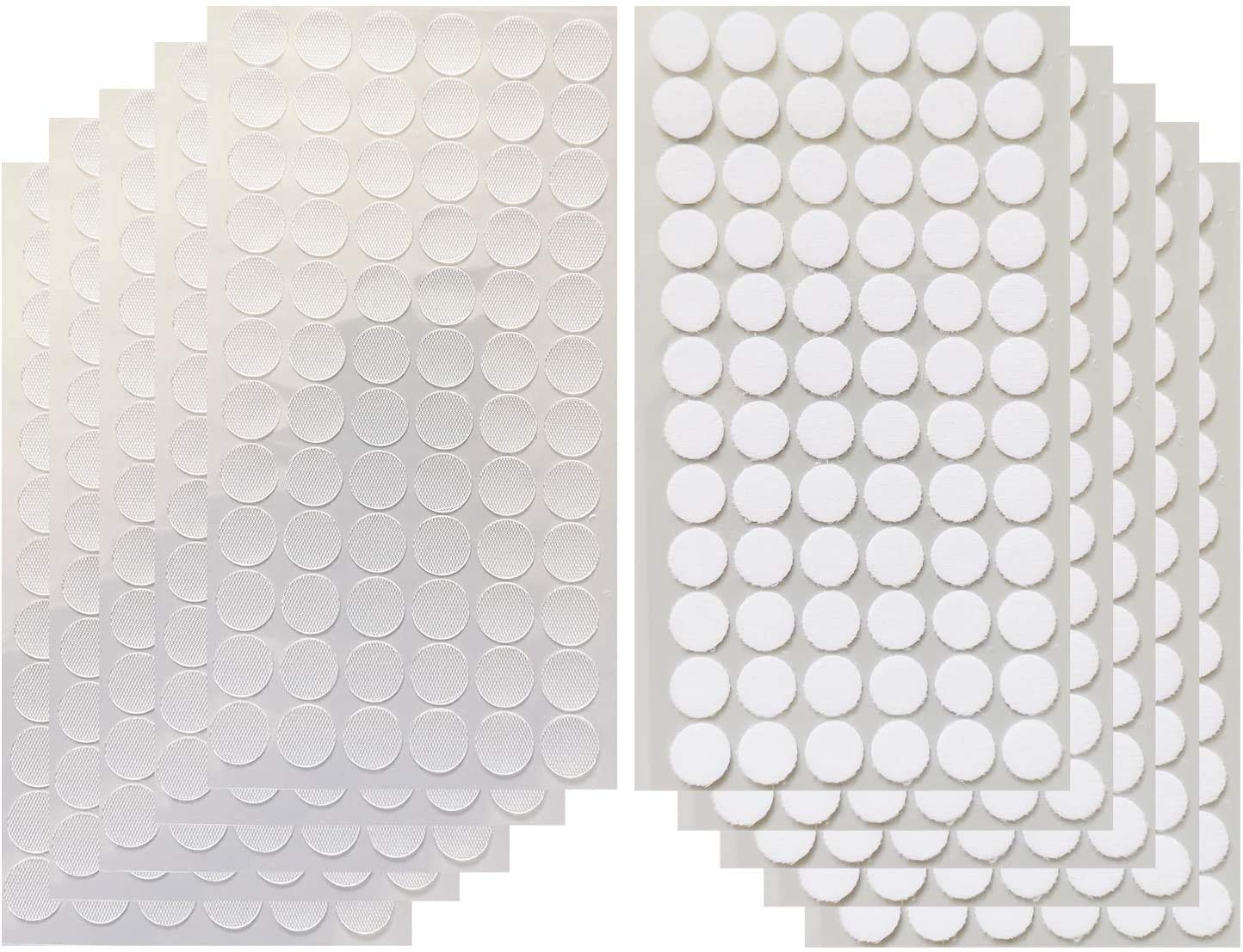 Arlent Transparent 700pcs (350pairs) 1.5cm Diameter Sticky Back Thin Clear Dots with Adhesive Hook & Loop Coins Tapes