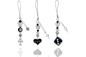 Tinnastudio Cell Phone Charms for Women, Handmade Y2K Kpop Aesthetic Phone Strap, Kawaii Bag Keychain Camera Pendants Decor, Gifts for Women Girls, Matched Phone Charm Keychain