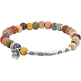 MINACHI Bohemian Colorful Ceramic Bead Bracelet, Floral Charm, Personality Cool Jewelry for Women