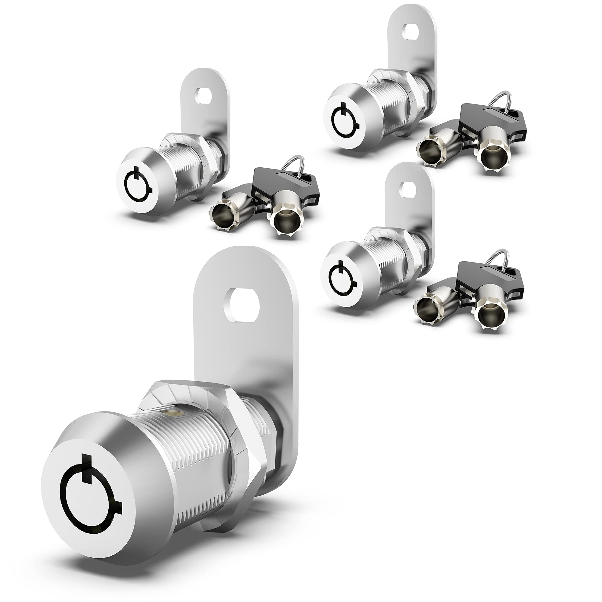 inBovoga 3 Pack Cabinet Locks with Key, 1-1/8" Cam Lock Keyed Alike, RV Locks for Storage Door RV Compartment Storage Locks, Zinc Alloy