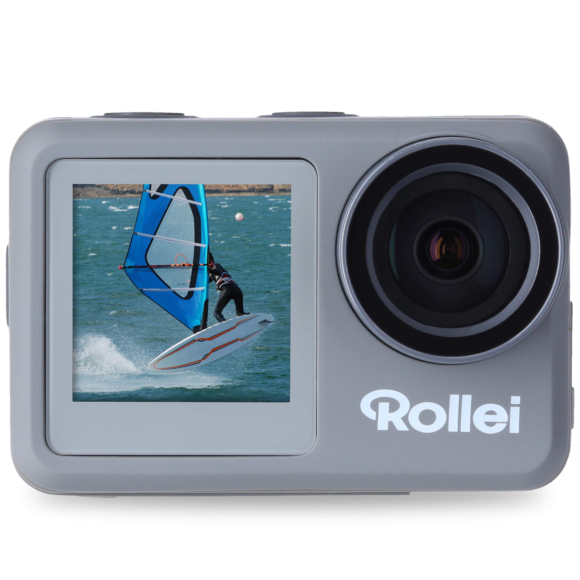 Rollei Caméra Sous-Marine Action Cam 9S Plus I 4K 60 Images Par Seconde Avec Écran Selfie, Stabilisation D'Image, Time Lapse, Ralenti, Fonction Boucle, Étanche Jusqu'À 10 M, 65,5 X 43,8 X 26,5 Mm