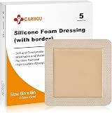 CARBOU 5Pcs Silicone Foam Dressing 6x6 inch Waterproof Wound Care view 1