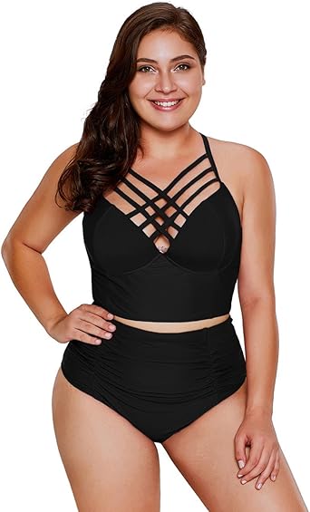Plus size strappy swimsuit Clearance