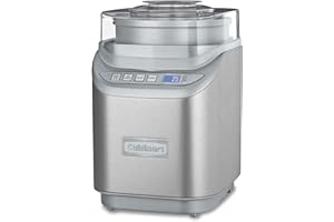 Cuisinart Ice Cream Maker Machine, 2-Quart Stainless Steel Frozen Yogurt, Gelato, Sorbet, Ready in 20 Minutes, LCD Screen and