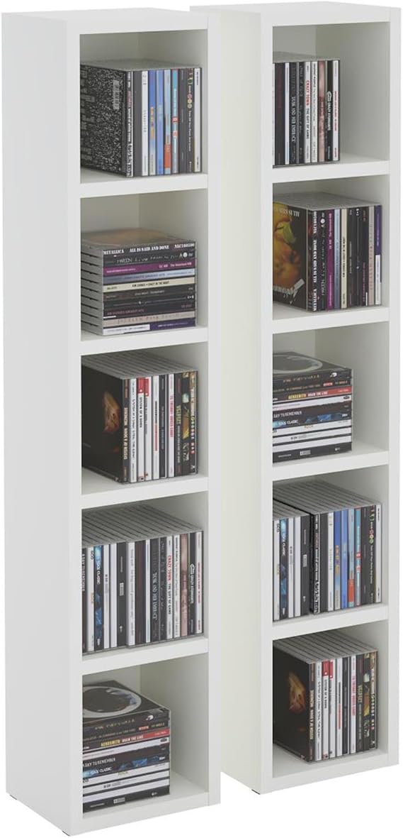 IDIMEX Etagères modulables Musique pour CD et DVD, Lot de 2 Meubles de