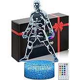 DAHEYMA Siuuuu Celebration Soccer Night Light 3D Illusion, 16 Colors Touch and Remote Control Dimmable Lamp, Soccer Player Room Decorations Boys Girls Gifts