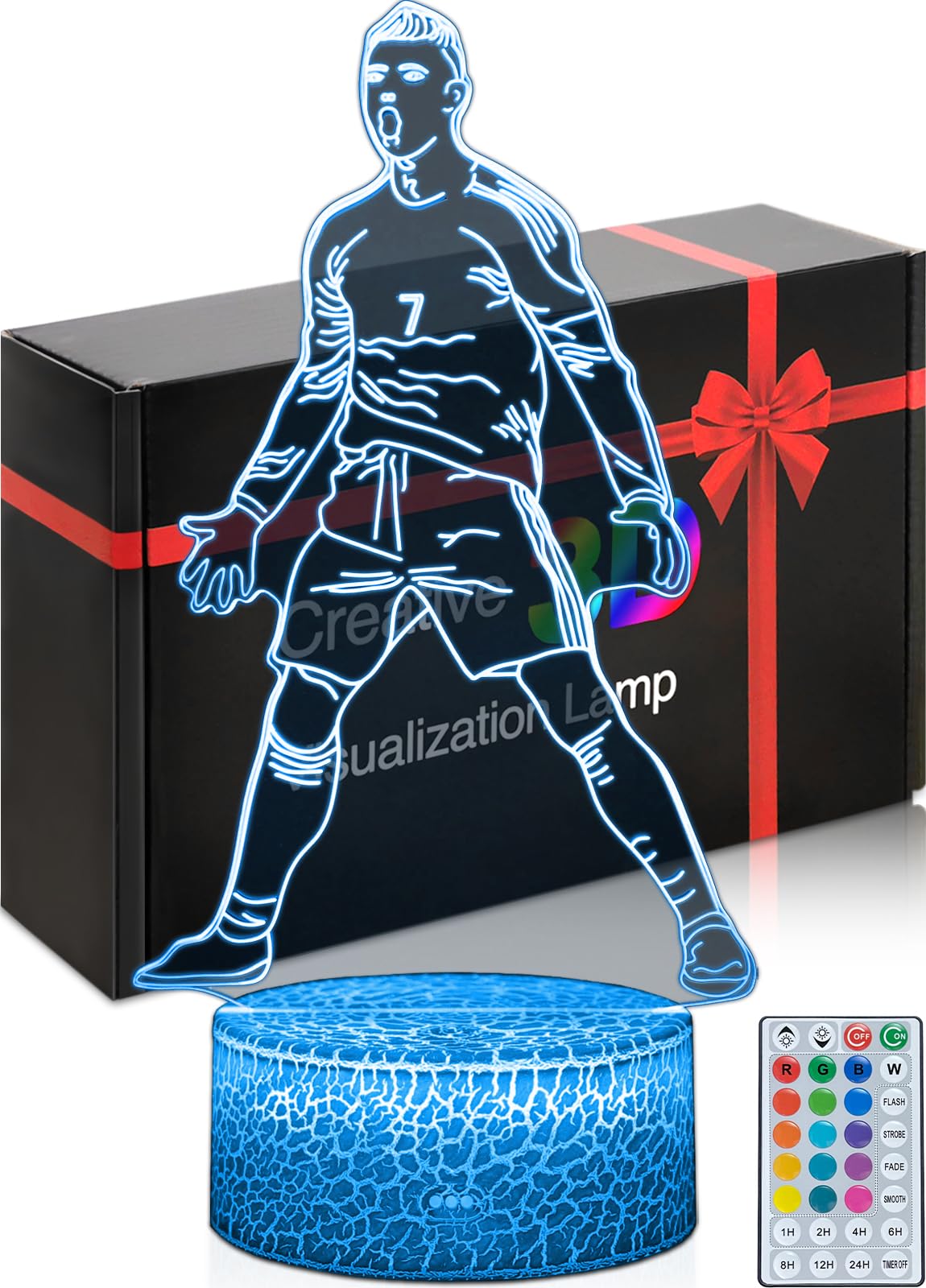 DAHEYMA Football Siuuuu Celebration Mood Lights, Room Decorations Boys Girls Gifts, 16 Colors Dimmable LED with Remote Football Gifts